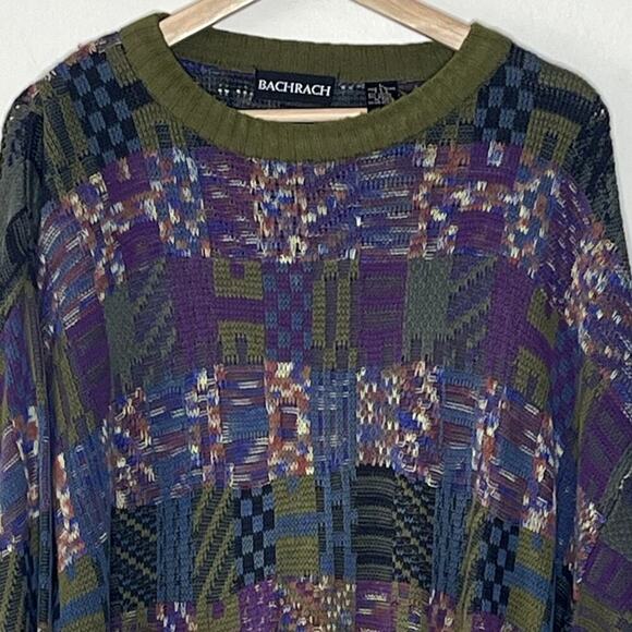 BACHRACH MULTICOLOR MEN'S  KNIT SWEATER SIZE L - Picture 3 of 9